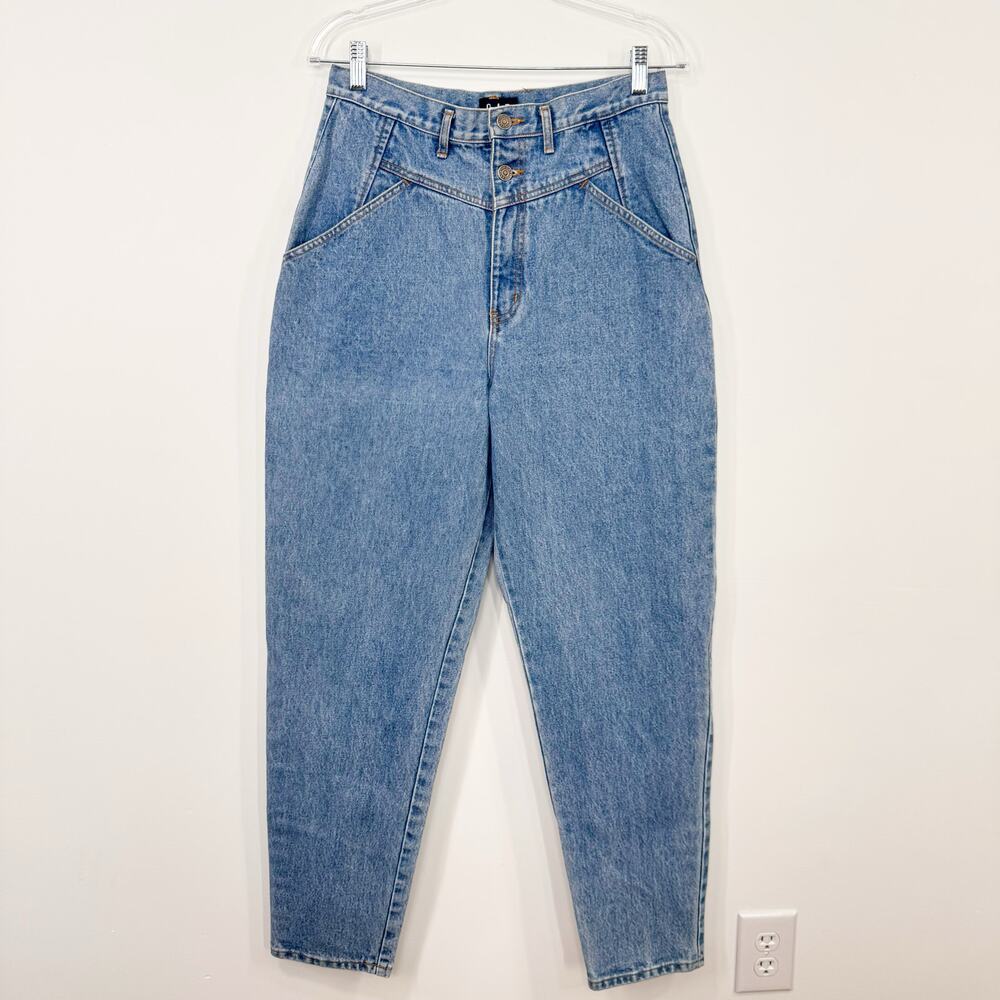 Vintage GAP Tapered Leg Mom Jeans Blue High Waist Rigid Casual Preppy Size 29